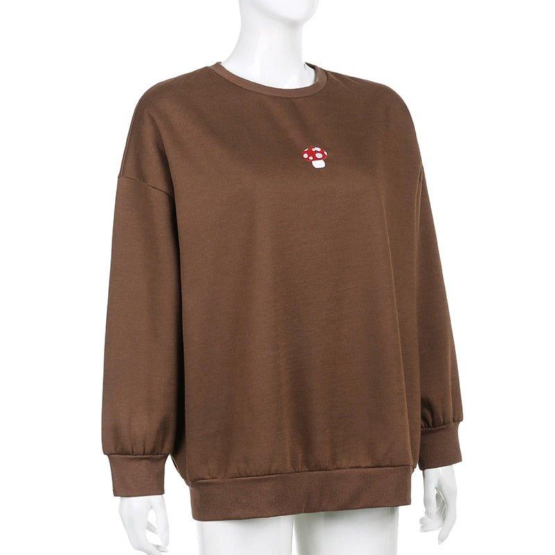 MUSH Brown Crewneck Pullover - Bella Chix Co